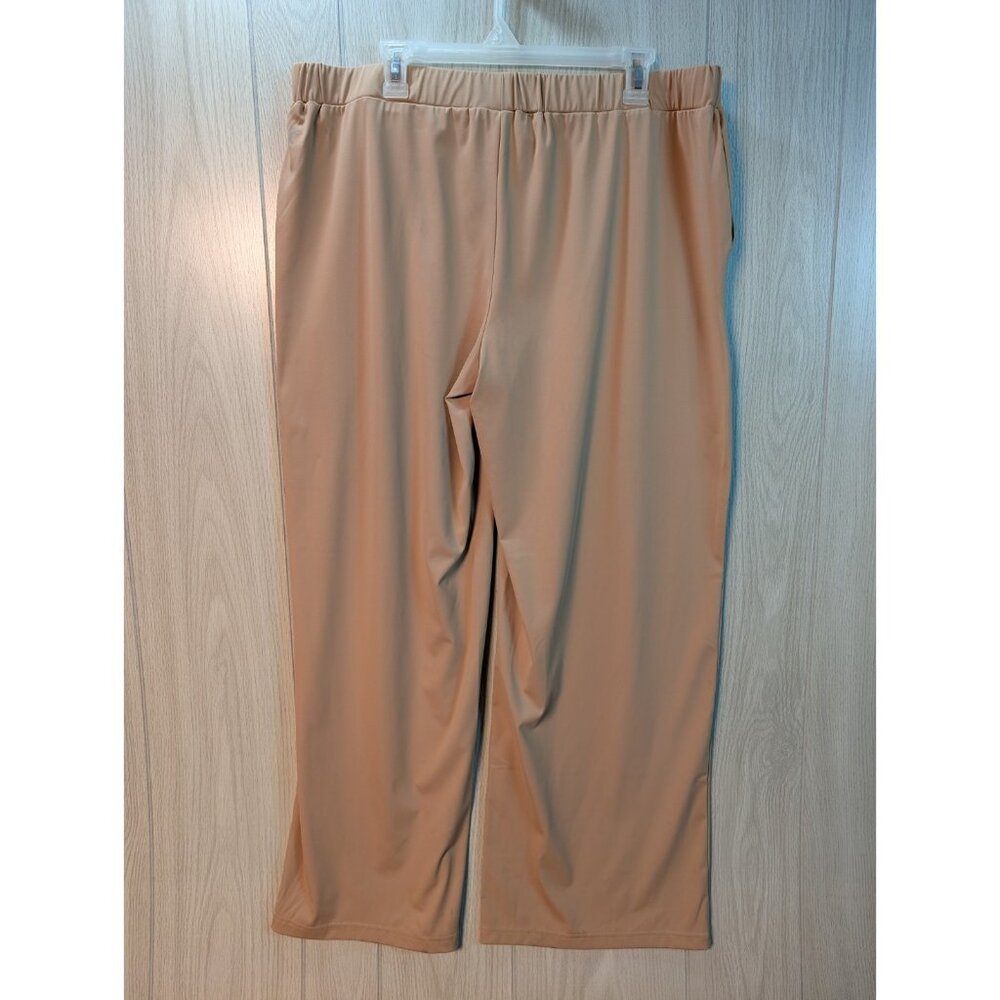 Women Zyia Active Khaki Stretch Pull on Wide Leg Work Flow Pants Size XXL - Picture 4 of 10